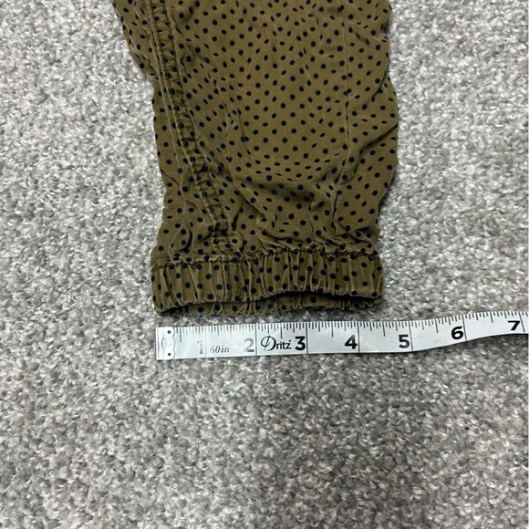 Anthropologie Jogger Pants Womens Extra Small XS Green Blue Dots Elastic Waist - Picture 3 of 9